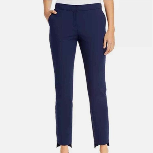 Lafayette 148 Royal Blue  “Manhattan” Step Hem Slim Pants Size 10 New With Tags! - Picture 4 of 12